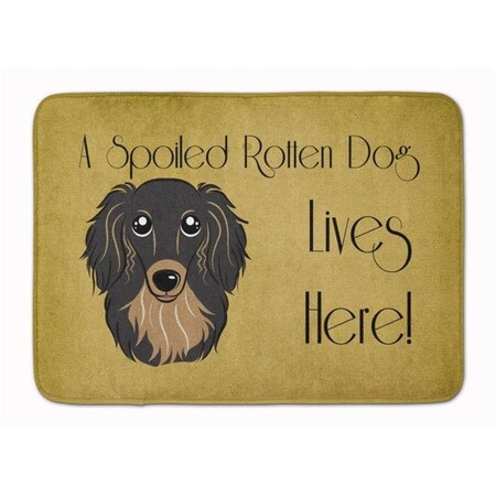 Carolines Treasures Carolines Treasures BB1461RUG Longhair Black & Tan Dachshund Spoiled Machine Washable Memory Foam Mat BB1461RUG